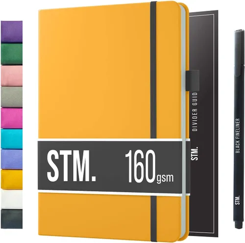 Miniatura 57 de Cuaderno de diario con puntos y cuadrícula A5 Cuadernos diarios en blanco para escritura personal, trabajo, mujeres Papel grueso de 120gsm, tapa
