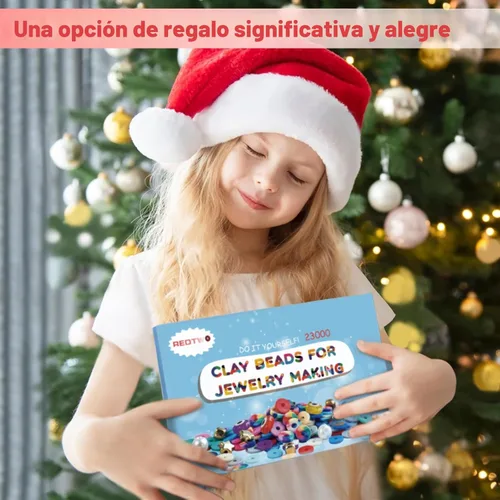Miniatura 6 de Redtwo Juego de 23000 cuentas de arcilla para hacer pulseras, 144 colores, 7 cajas de cuentas Heishi de polímero plano para hacer joyas de amistad