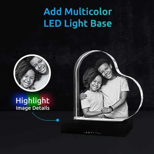 Miniatura 3 de ArtPix 3D Foto de cristal, regalos personalizados para mujeres, hombres, esposa, marido, mamá, grandes regalos personalizados con tu propia foto