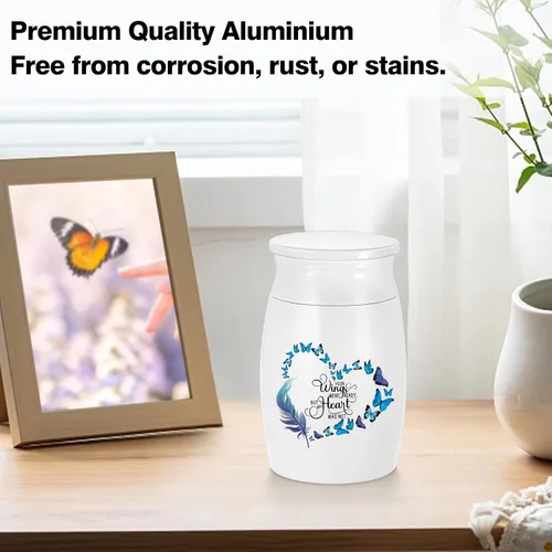 Miniatura 5 de Urna de aluminio para cenizas de mariposa, urna conmemorativa para cenizas humanas
