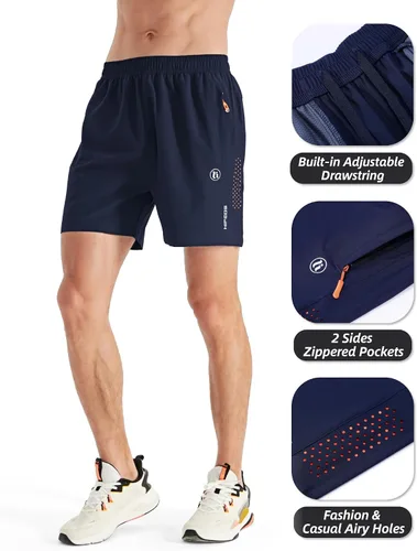 Miniatura 3 de Pantalones cortos deportivos para hombre, pantalones cortos de entrenamiento para correr, tenis, gimnasio, 5, 7, 9 pulgadas, cómodos, ligeros, 3