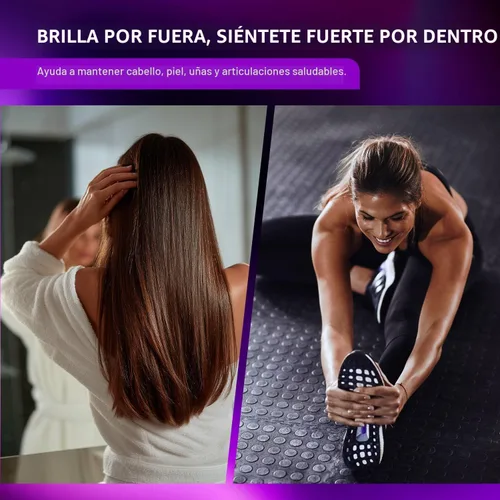 Miniatura 7 de Gomitas de biotina de 10 000 mcg para el crecimiento del cabello - Multi-colágeno sin azúcar con queratina, sílice y ácido hialurónico - A base