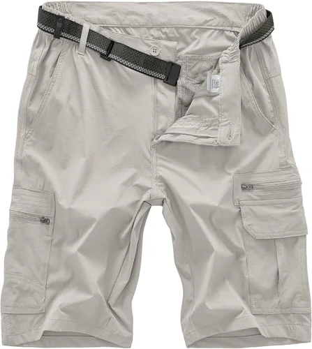 Miniatura 10 de Jessie Kidden - Pantalones cortos para hombre, estilo informal, para exteriores, con cintura expansible, ligeros, impermeables, de secado rápido