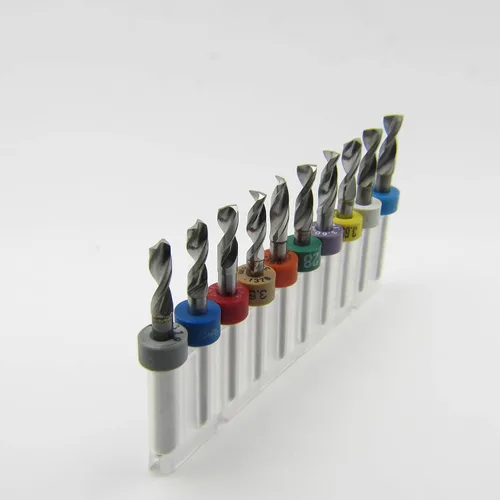 Miniatura 2 de Juego de brocas de carburo sólido de diez tamaños de 0.132 in - 0.146 in, .1319 pulgadas - 0.1457 pulgadas, vástagos de 1/8 pulgadas
