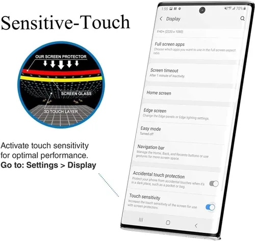 Miniatura 6 de Paquete de 2 protectores de pantalla de privacidad para Galaxy Note 10 Plus, antiespía, compatible con fundas, cobertura completa, soporte