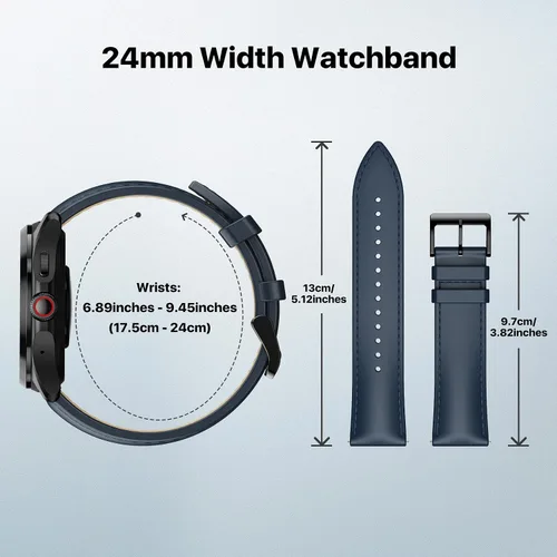 Miniatura 2 de Ticwatch Pro 5 - Correa de repuesto para reloj inteligente de 0.945 in de ancho, correa de reloj de piel de liberación rápida, correa de reloj Smart