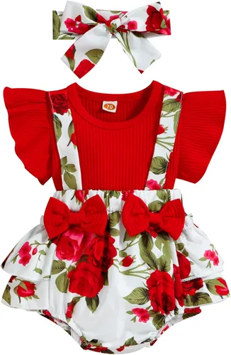Miniatura 33 de Mubineo Ropa de verano para bebé niña, sin mangas, encaje floral, vestido de mameluco para recién nacido