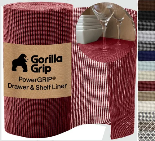Miniatura 20 de GORILLA GRIP powerGRIP - Forro para estante de cajón y gabinete, agarre grueso y fuerte, forros no adhesivos que protegen armarios de cocina