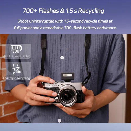 Miniatura 6 de GODOX IT20 C TTL MINI - Luz flash para cámara iFlash, más de 700 destellos y reciclaje de 1.5 s, 6 paradas (potencia de 1/32 a 1/1), batería