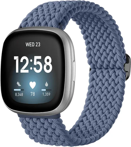 Miniatura 22 de Maledan Banda elástica trenzada compatible con Fitbit Sense/Versa 3/4 y Sense 2, correa elástica suave para reloj inteligente, accesorio