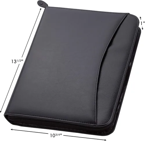 Miniatura 2 de Travigo Carpeta portafolio de 3 anillos con cremallera, de piel sintética de 1.25 pulgadas con cremallera para mujeres y hombres, carpeta