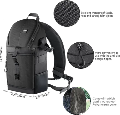 Miniatura 3 de Neewer Mochila profesional para cámara Nikon Canon, Sony y otras cámaras y lentes DSLR, trípode, otros accesorios, bolsa duradera impermeable
