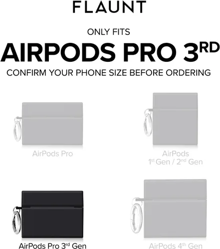 Miniatura 2 de Flaunt Funda cuadrada oficial para AirPods Pro 3 con anillo plateado, compatible con AirPods Pro de 3ª generación, carga inalámbrica, ligera y a