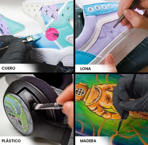 Miniatura 3 de Angelus - Pintura acrílica para cuero, ideal para zapatos, tenis, cuero, lienzo, muebles y mucho más, 4 onzas líquidas, color negro