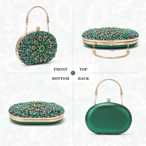 Miniatura 2 de LUI SUI Bolso de mano de noche con diamantes de imitación para mujer, bolsa de mano con diamantes brillantes y brillantes, bolsa de fiesta de boda