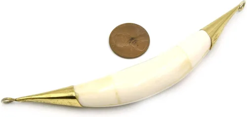 Miniatura 7 de Colgante de media luna curvada Colgante focal de doble fianza de hueso de buey Colgante de cuerno, Cobre