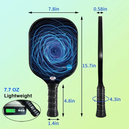 Miniatura 5 de Pickleball Paddles Set of 2 or 4, USAPA Approved Fiberglass Pickleball Racket Set with 4 Outdoor Pickleballs and 1 Carrying Case Paquete de 2: azul