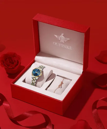 Miniatura 5 de OUPINKE Reloj automático para mujer, mecánico, cuerda automática, clásico de lujo