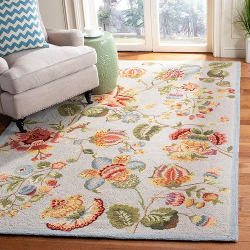 Miniatura 24 de SAFAVIEH Chelsea Collection - Alfombra decorativa de 2 pies 6 pulgadas x 4 pies, color marfil, lana de campo francesa enganchada a mano, ideal