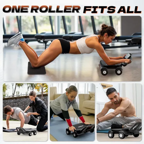 Miniatura 4 de EAST MOUNT Rueda de rodillo abdominal – Rodillo abdominal con soporte de codo para entrenamiento de núcleo, grasa del vientre, rueda abdominal