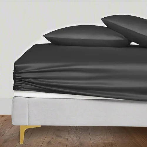 Miniatura 30 de LINENWALAS Tencel Lyocell Sábana bajera solo con ajuste seguro y cómodo en todo el contorno elástico de 16 pulgadas de profundidad, ropa de cama
