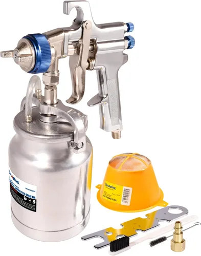 Dynastus Pistola de alimentación por sifón de 33 oz - Boquilla de 2.5mm para rociar pinturas a base de aceite o látex, con kits de filtrado y
