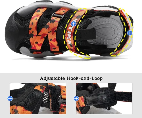 Miniatura 41 de JMFCHI Sandalias deportivas de verano para niños y niñas, sandalias de punta cerrada para exteriores, zapatos atléticos para agua, sandalias