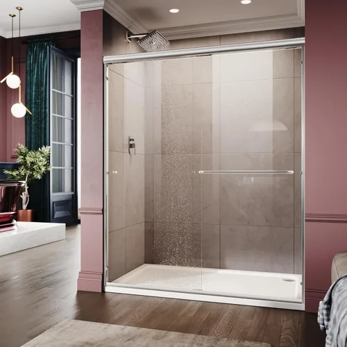 Miniatura 16 de Puerta de regadera corrediza semi-sin marco ELEGANT 60 pulgadas de ancho x 72 pulgadas de alto, puerta de regadera para baño con vidrio transparente