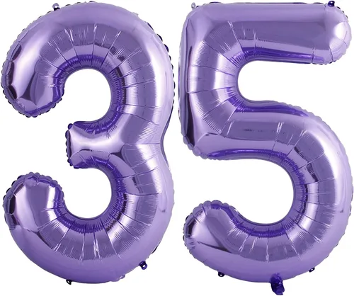 Miniatura 10 de Globos de 40 pulgadas con el número 35, globos dorados de helio número 35, globo de número grande para niños y niñas, suministros de decoración