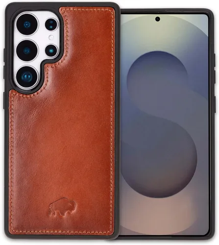 Miniatura 23 de BLACKBROOK Funda de piel de alta calidad a presión compatible con Samsung Galaxy S24, elegante funda de cuero de grano completo con la máxima