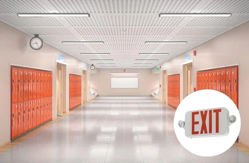 Miniatura 8 de Lithonia Lighting Basics - Señal de salida LED / luz de emergencia, señal de salida conmutable rojo/verde y luces de emergencia para negocios