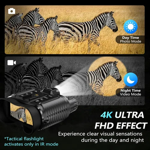 Miniatura 5 de Dsoon Gafas de visión nocturna, prismáticos de visión nocturna recargables mejorados montados en la cabeza con infrarrojos, manos libres, linterna