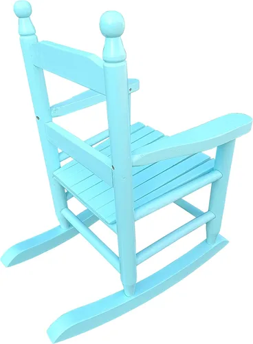 Miniatura 7 de Mecedora para niños, mecedora para niños, mecedora para niños con estructura clásica de madera dura, para niños, niñas, guardería, interior, Azul