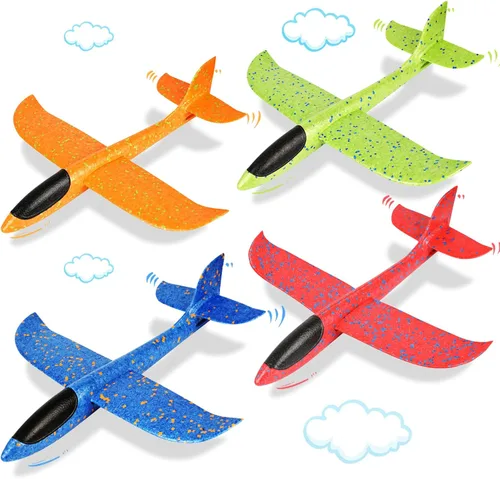 Miniatura 8 de VCOSTORE Paquete de 2 aviones de espuma de catapulta para niños, aviones planeadores de espuma de 13.3 pulgadas, aviones de espuma de poliestireno
