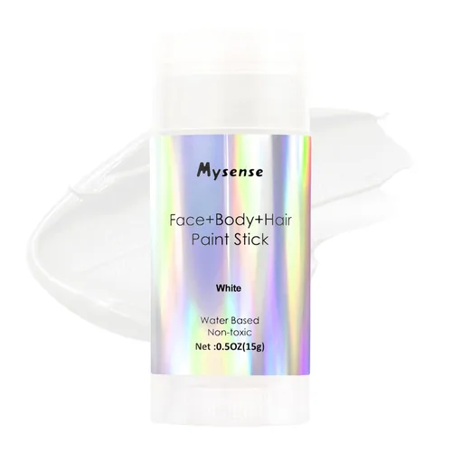 Miniatura 23 de Mysense Pintura en barra para el cabello facial y corporal morado pastel, a base de agua, lavable y temporal, pintura corporal crema no tóxica