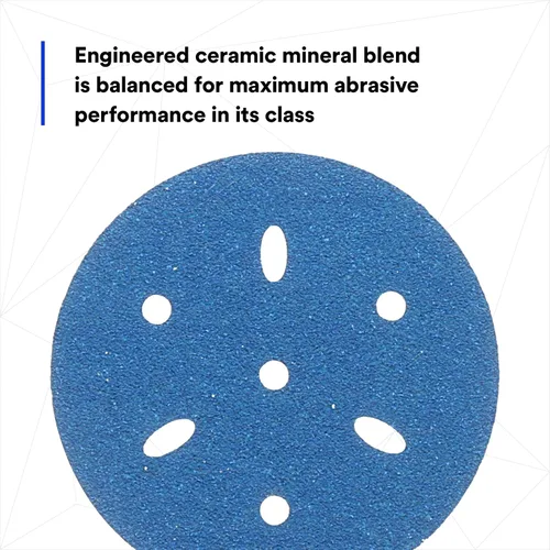 Miniatura 6 de 3M 3M-36142 Hookit disco abrasivo azul multi-agujero, 3" 80 Grado