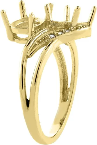 Miniatura 3 de Silver City Jewelry - Anillo de oro amarillo de 14 quilates con diamantes de peridoto y aguamarina (2 piedras, ovalado, 0.315 x 0.236in), tallas 5 a