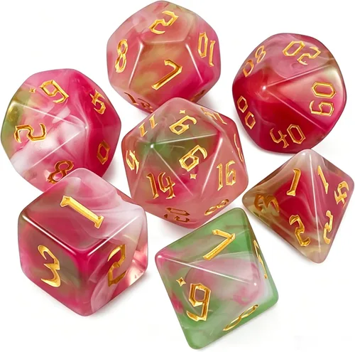 Miniatura 8 de QMAY DND Juego de Dados - 7 Piezas de Dados Poliédricos con Bolsa de Dados D&D para Mazmorras y Dragones, RPG, MTG, Juegos de Rol
