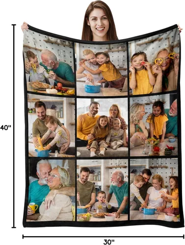 Miniatura 8 de Regalos para abuela, manta para el día de la madre, regalo para la abuela de parte de nietos, manta de fotos personalizada, mantas personalizadas