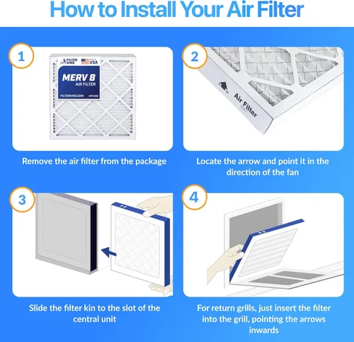 Miniatura 4 de Filter King Filtro de aire de 5.88 x 12.13 x 1 (MERV 8) (paquete de 12) filtros de horno de CA para control de polvo y alergias, fabricados en EE.