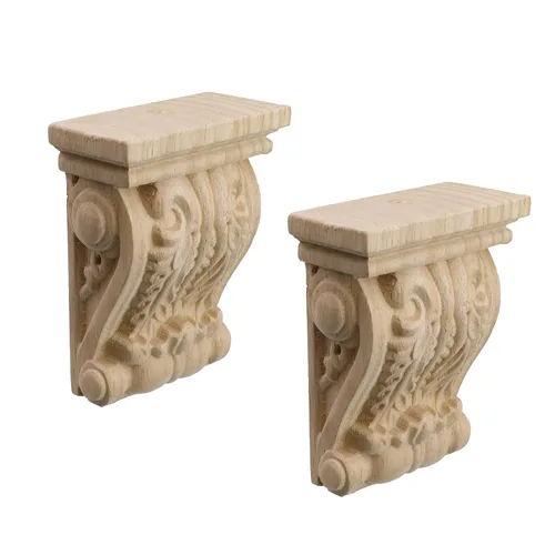 Miniatura 8 de Woogim 2 soportes de madera tradicionales de madera para estantes decorativos para el hogar, techo, esquina, decoración de esquina de 1.97 pulgadas