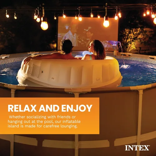 Miniatura 6 de INTEX 58292EP Canopy Island Flotador inflable para piscina: cómoda superficie de descanso - portavasos integrados - Parasol desmontable - Capacidad