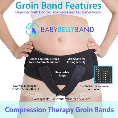 Miniatura 5 de Faja abdominal con compresión de ingle, faja para varices vulvares, hernia y dolor en el piso pélvico., S Ab talla 0-6 + S banda para ingle, Negro