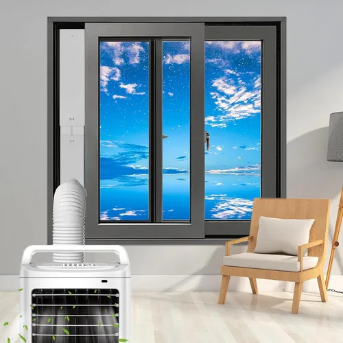 Miniatura 6 de Kit de ventilación de ventana de CA portátil con manguera de 59 pulgadas, sello de ventana de CA de 5.9 pulgadas, ajustable para ventanas correderas