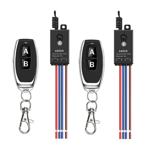 Miniatura 13 de Interruptor de control remoto de 12 V, mini interruptores inalámbricos de 2 vías, relé CC de 12 V/24 V/48 V/10 A con alcance largo de 328 pies