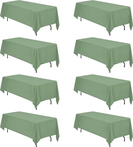 Miniatura 21 de BRILLMAX 6 Pack de Manteles Azul Marino para Mesas Rectangulares de 8 Pies 90 x 156 Pulgadas - 8 pies Mantel Rectangular a Granel de Lino