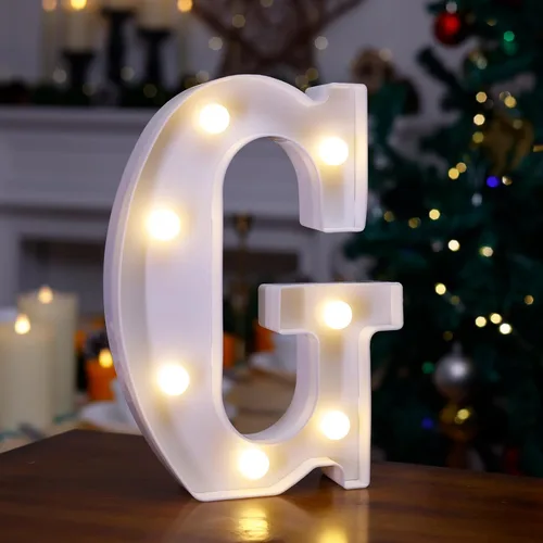 Miniatura 32 de Letrero LED de Marquesina con Letras Iluminadas, Letrero del Alfabeto Iluminado, Luces LED de Letras con Batería para Luz Nocturna, Boda