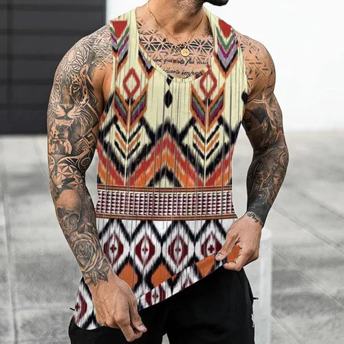 Miniatura 4 de EELHOE Workout Tank Tops For Men Fashionable Slim-Fit Lightweight Lifestyle Graphic Sleeveless Shirt Trendy Beach Vest