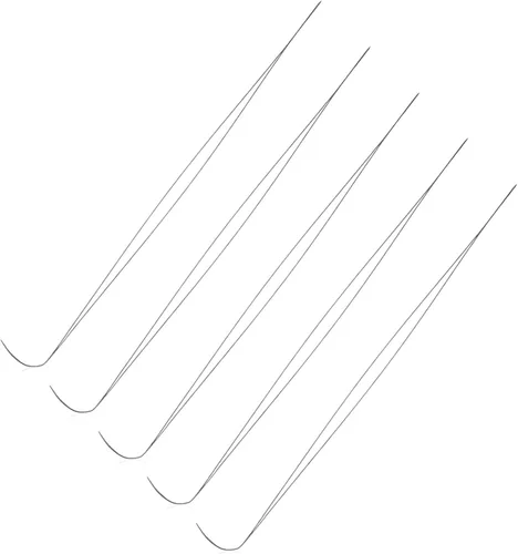 5 agujas curvadas para cuentas de ojo grande, agujas de coser de acero inoxidable, agujas giratorias de cuentas para bricolaje, herramientas de