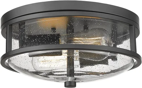 Miniatura 9 de Lámpara de techo cerca de techo, lámpara de techo empotrada con pantalla de vidrio esmerilado, lámpara de techo moderna de campo negro y blanco